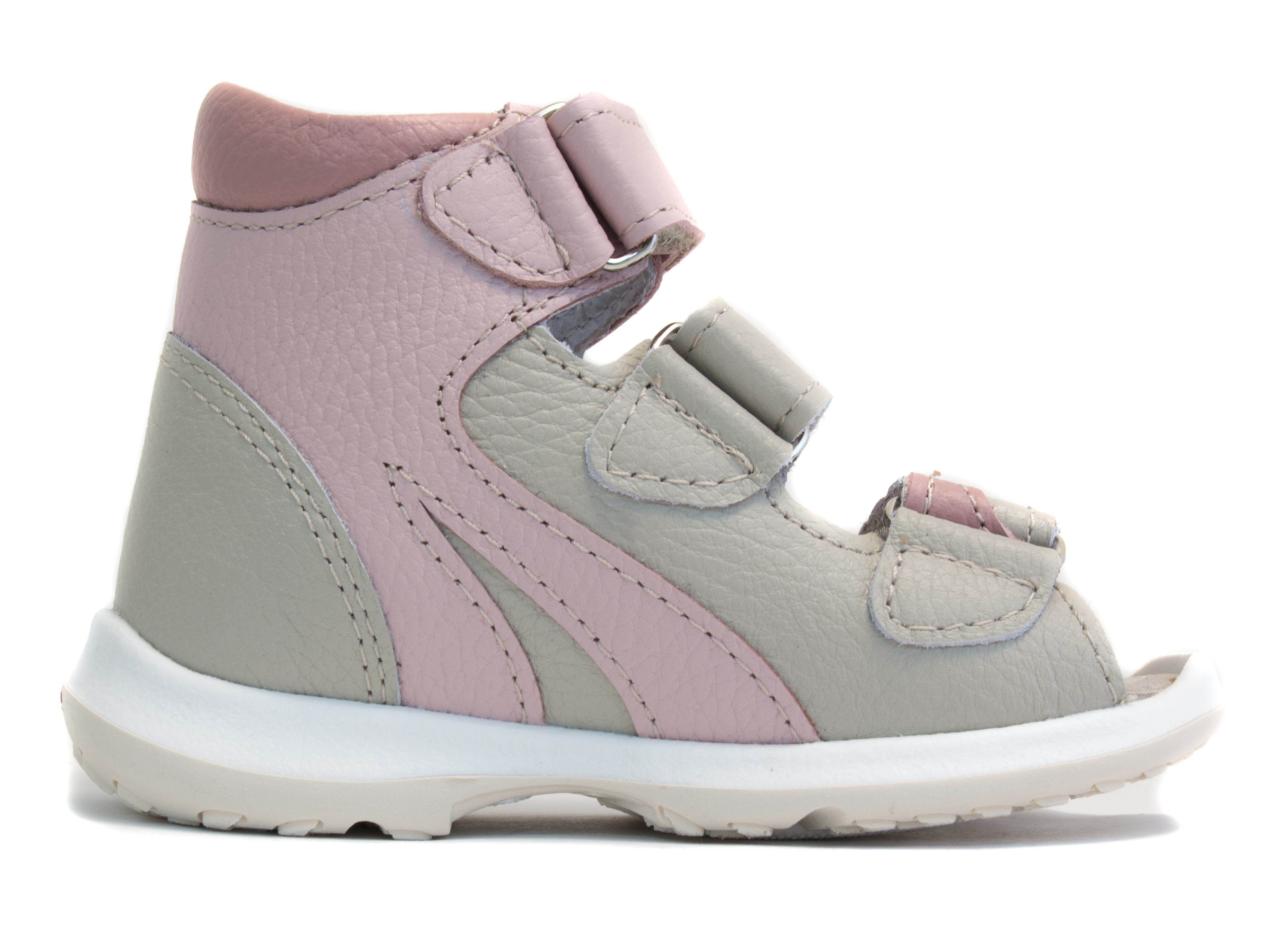 Сандалии  с открытым носом Б2-160-056-103-1 бежевый/розовый фото 4