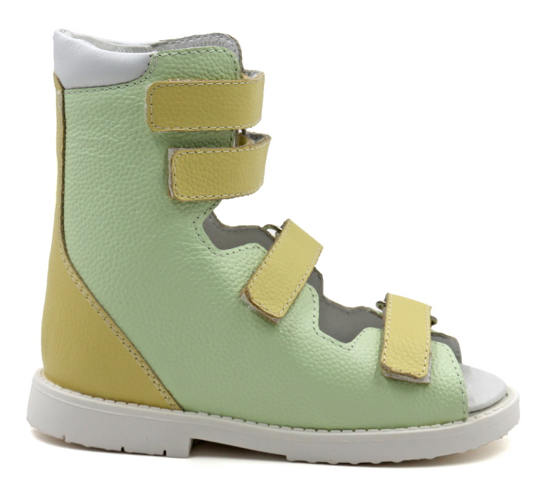 Сандалии ортопедические с высоким берцем Ортомода 2139-ХМ-019 кожаные с липучками  фото 2