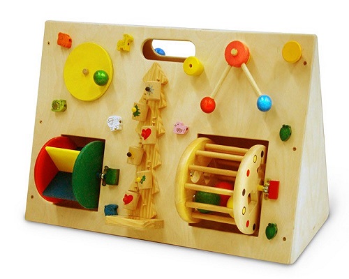 Тактильная панель двухсторонняя в виде домика 40*60*25 см фото 1